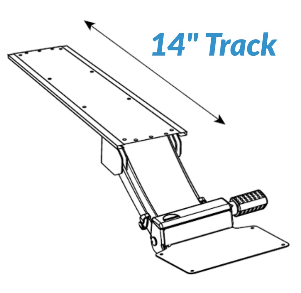 14" Track - For desks with minimum of 14.5" clearance from front to back under the desktop